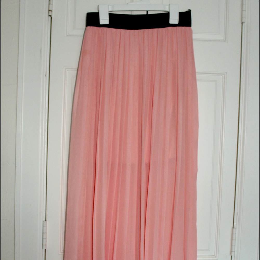Pink long skirt